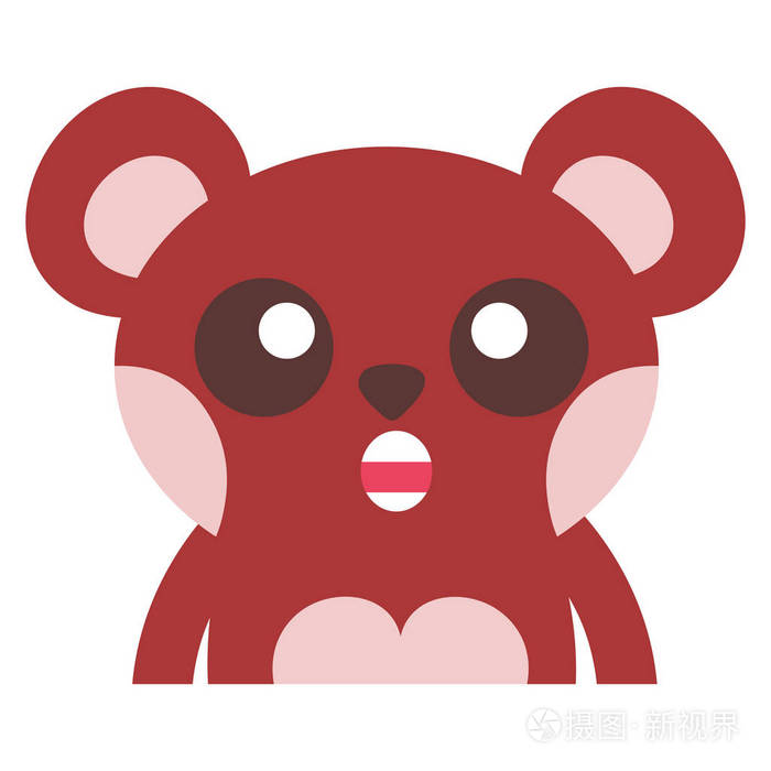 彩色惊喜熊可爱野生动物插图