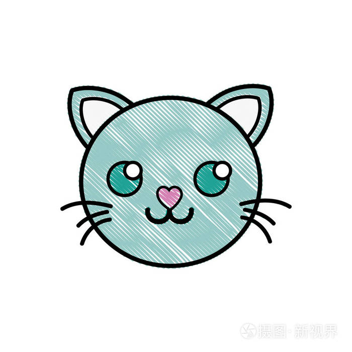 快乐猫头可爱动物矢量插图