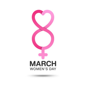3月8日女子日印刷粉红色背景。 请索取贺卡小册子传单杂志小册子。 矢量图。