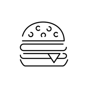 线汉堡快餐小吃插图