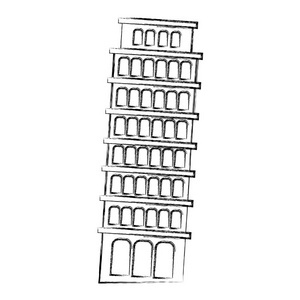 pisa旅程中的数字斜塔假期矢量插图