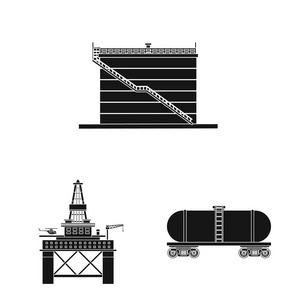 油和气图标的矢量例证。股票油和汽油矢量图标集