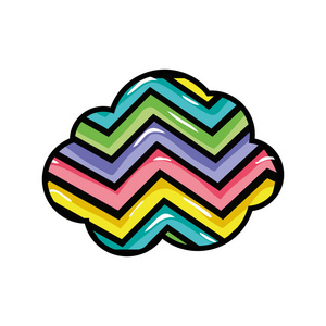 天空中的自然云，彩虹设计矢量插图