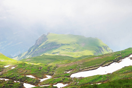 高山峰景观背景。 荣福鲁伯尼斯高地。 阿尔卑斯山旅游之旅，登山概念