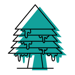 圣诞松树和冰矢量插图