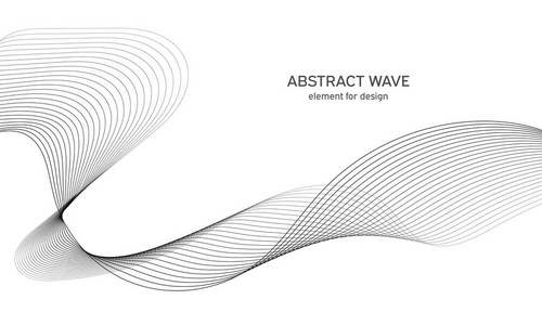 用于设计的抽象波元。 数字频率轨道均衡器。 风格化的线条艺术背景。 矢量图。 波与线创建使用混合工具。 弯曲的波浪形平滑的条纹