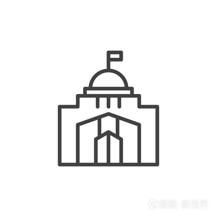 国会大厦简笔画图片