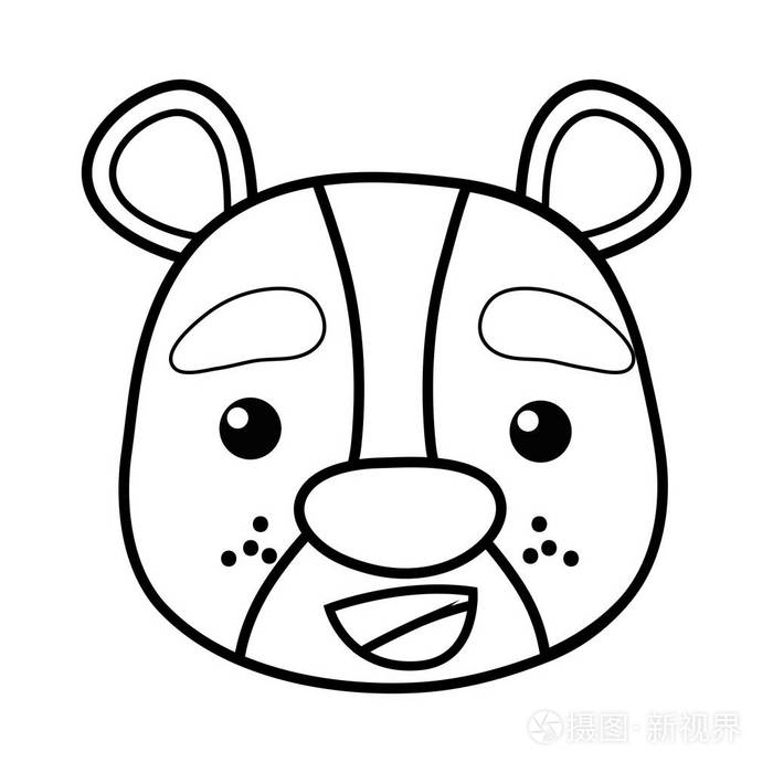 小熊头野生动物矢量图插画-正版商用图片18uit6-摄图新视界
