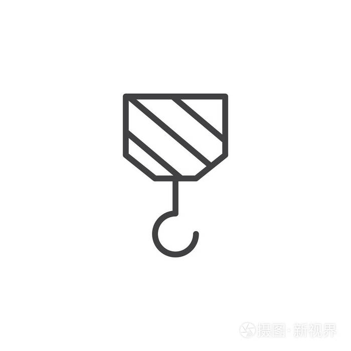 钩子符号标志插图 可编辑行程