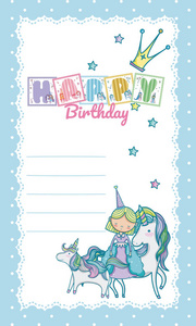 生日快乐魔术世界卡通概念矢量插图平面设计