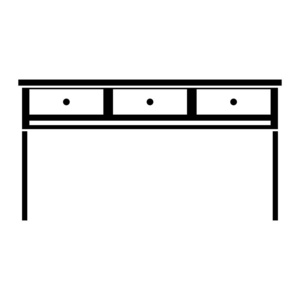 等高线办公室木桌物体，抽屉矢量插图