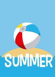 夏季和海滩卡通矢量图平面设计