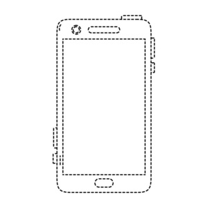 虚线形状智能手机技术呼叫和通话通信矢量插图