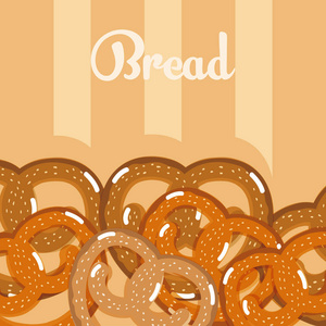 椒盐脆饼美味新鲜的棕色条纹背景矢量插图平面设计