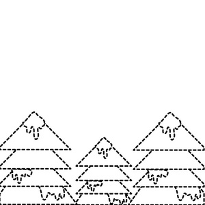 点缀形状自然松树，雪设计矢量插图