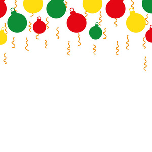 全彩色圣诞圆球装饰设计插图