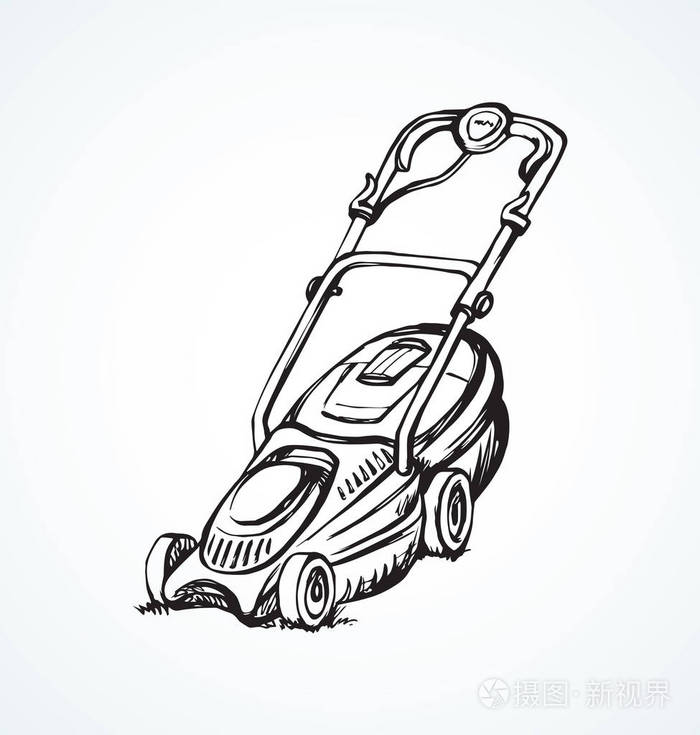 徒手勾勒黑色水墨手绘草皮剪花机械物件标志象形文字设计素描艺术