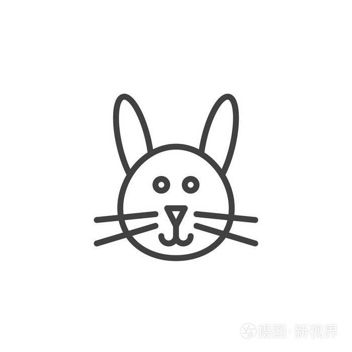 小兔子头简笔画头像图片