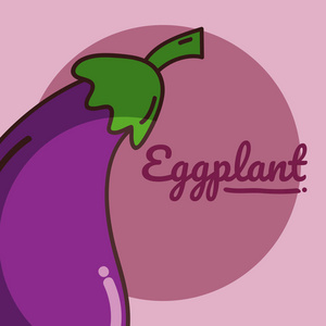 茄子蔬菜卡通插图图形设计