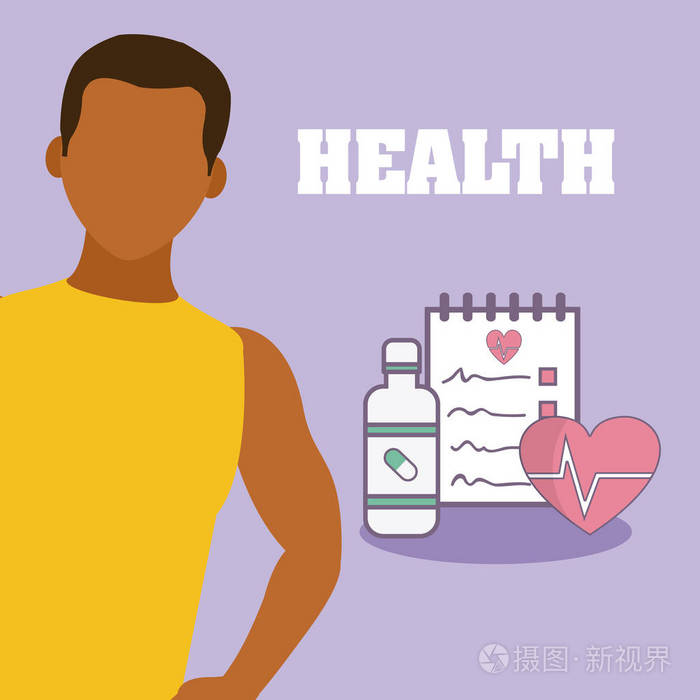 健康和年轻人的生活方式卡通矢量平面设计插画-正版商用图片18uwm6-摄