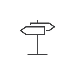 黄色道路交通标志.在黄色背景上隔离的路标图标.指针符号.