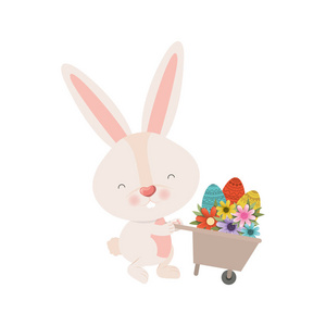 兔子与手推车和复活节彩蛋图标