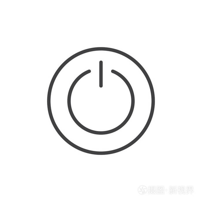 打开关闭按钮圆形符号标志插图. 可编辑行程