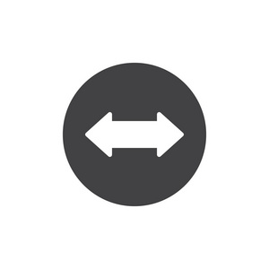 左右箭头图标矢量填充平号固体象形文字隔离在白色上。 两侧箭头符号标志插图。