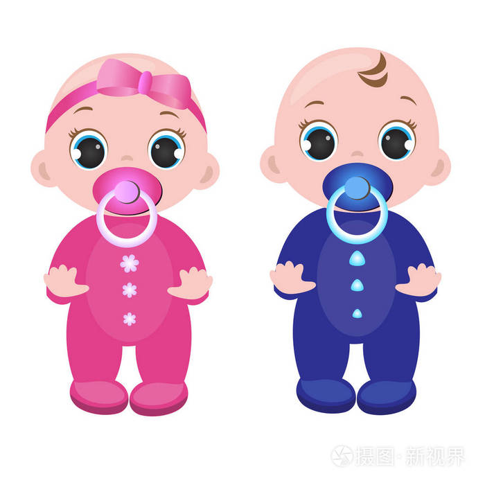 可爱的婴儿, 一个女婴和一个男婴