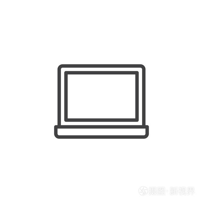 笔记本电脑符号标志插图. 可编辑行程