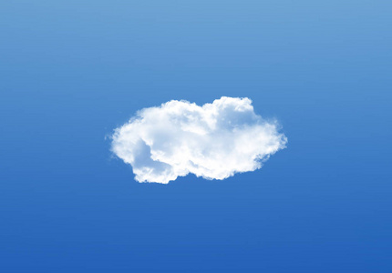 个单云隔离在深蓝色梯度天空现实云3d插图. 云形图相似素材图片