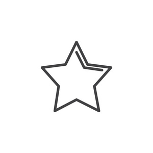明星最喜欢的线条图标轮廓矢量符号线性风格象形文字隔离在白色上。 符号标志插图。 可编辑行程