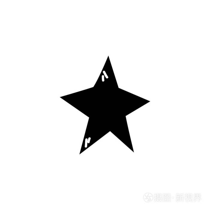 轮廓闪亮的星星装饰设计白色背景矢量插图