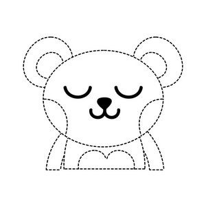 虚线形状睡熊可爱野生动物插图照片