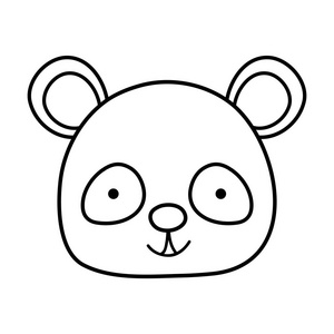 快乐熊猫头野生动物插图