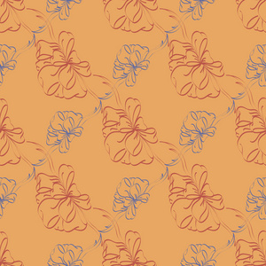 彩色蝴蝶结和丝带无缝图案背景。