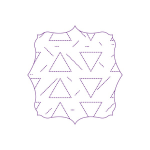 虚线形状方形，几何图形孟菲斯背景矢量插图