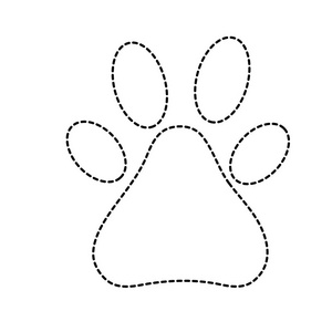 虚线形状狗动物脚印装饰设计插图