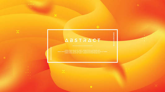 抽象波流背景与黄色和橙色混合，可用于海报模板移动屏幕壁纸网页横幅背景等。