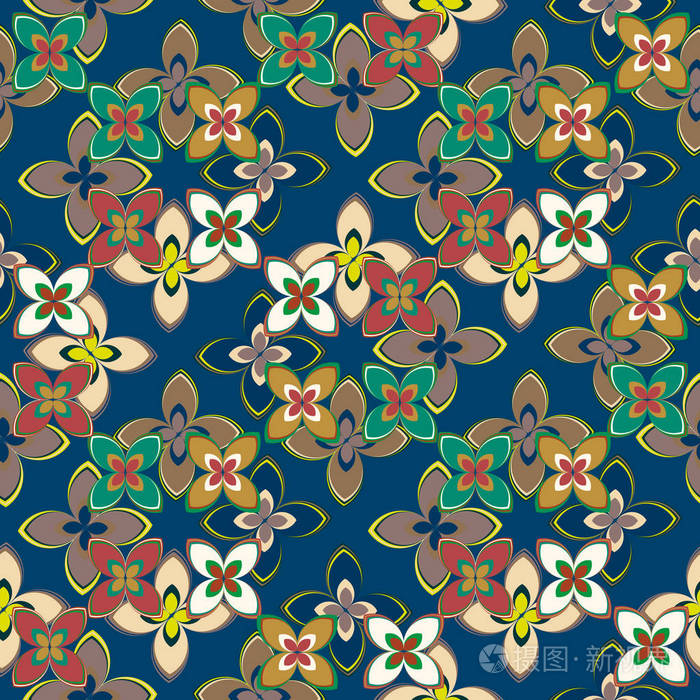 背景抽象花卉几何无缝图案