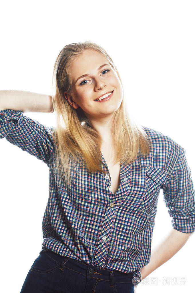 构成情感分离上白色背景快乐微笑淡然的微笑,生活方式的人概念关闭了