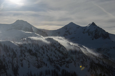 奥伯陶恩滑雪场令人惊叹的山景