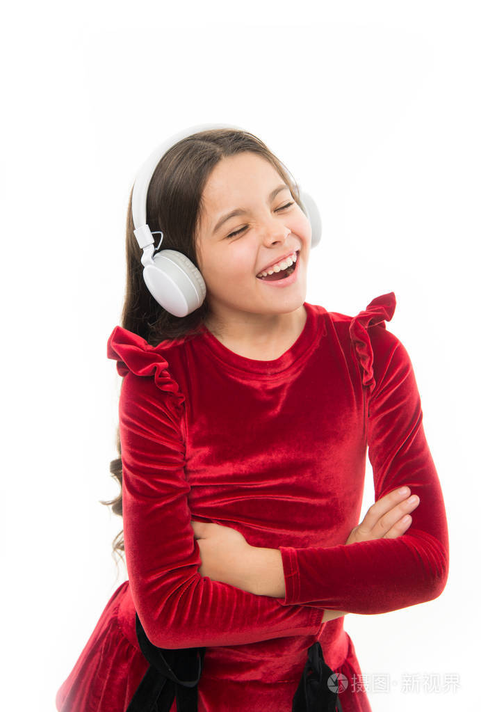 搜索喜爱的音乐.快乐的儿童节.穿红色衣服的小女孩.