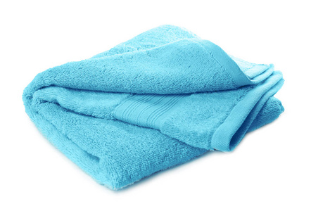 明亮的蓝色干净的白色背景软毛巾