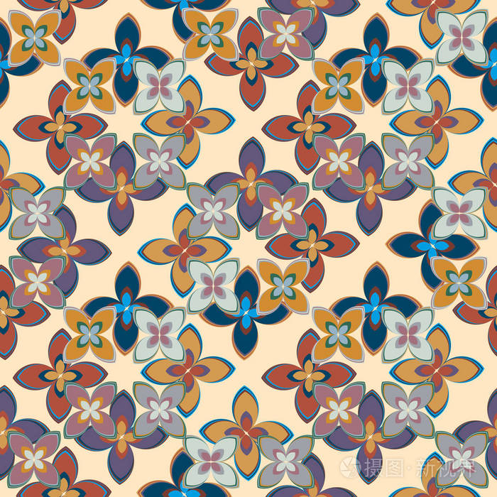 背景抽象花卉几何无缝图案