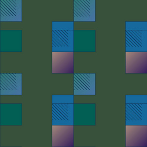 抽象图形像素矢量图示立方体和正方形