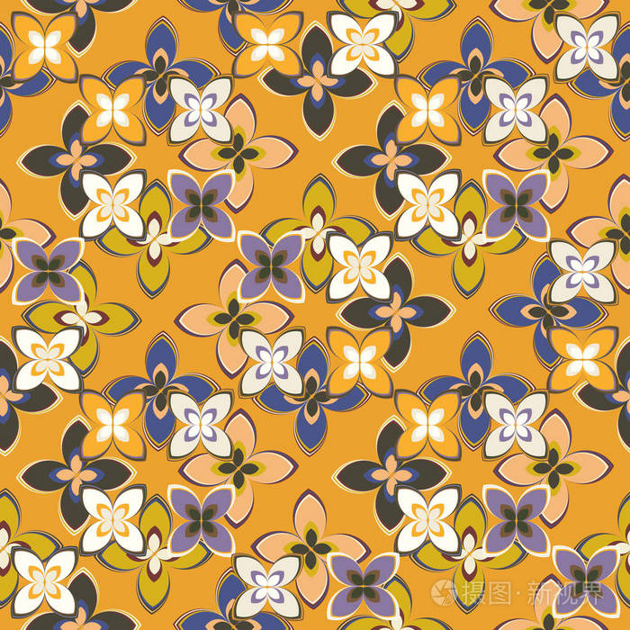 背景抽象花卉几何无缝图案