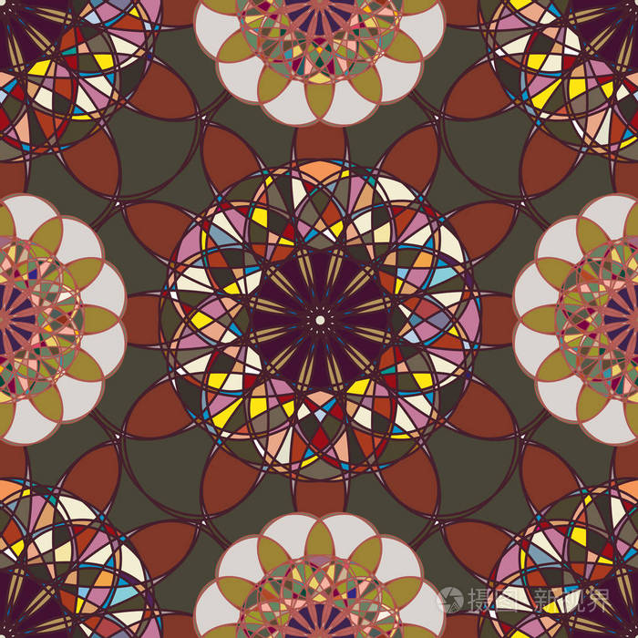 背景抽象花卉几何无缝图案