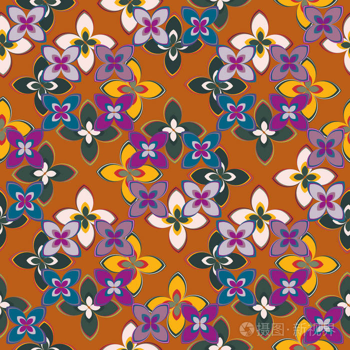 背景抽象花卉几何无缝图案