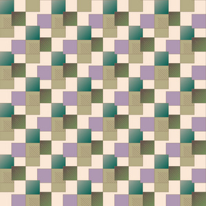 立方体和方形壁纸无缝抽象矢量插图